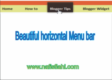 Beautiful Horizontal Menu Bar Using CSS